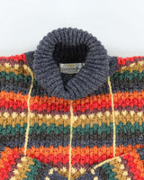 Vintage 1990s Women's Dadadi Italy Wool Patterned Roll-Neck Knit Jumper - M