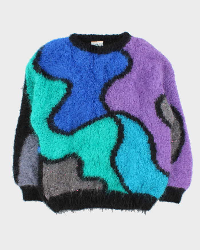 Vintage 1990s Women's Made In England Oversized Mohair Chunky Knit Jumper - L