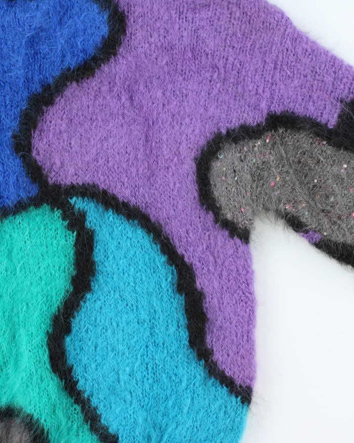 Vintage 1990s Women's Made In England Oversized Mohair Chunky Knit Jumper - L