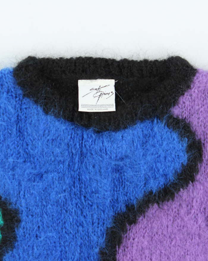 Vintage 1990s Women's Made In England Oversized Mohair Chunky Knit Jumper - L