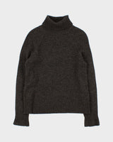 Vintage 1990s Women's DKNY Cable Knit Sleeve Roll Neck Knit Jumper - S