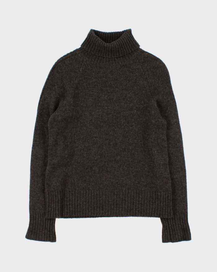 Vintage 1990s Women's DKNY Cable Knit Sleeve Roll Neck Knit Jumper - S