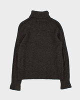 Vintage 1990s Women's DKNY Cable Knit Sleeve Roll Neck Knit Jumper - S