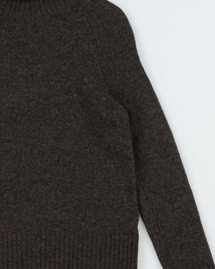 Vintage 1990s Women's DKNY Cable Knit Sleeve Roll Neck Knit Jumper - S
