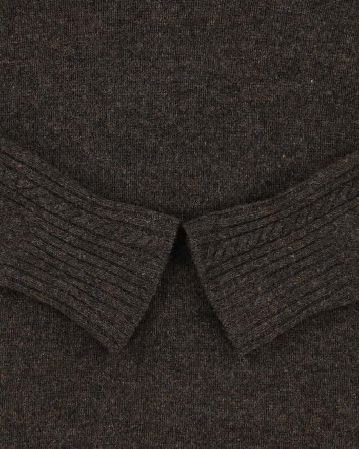 Vintage 1990s Women's DKNY Cable Knit Sleeve Roll Neck Knit Jumper - S