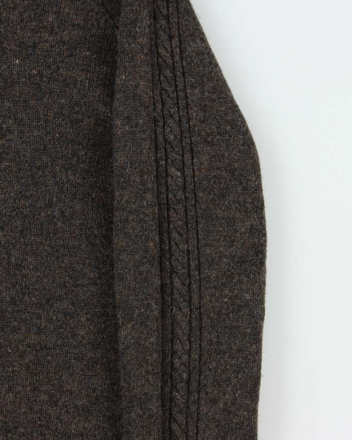 Vintage 1990s Women's DKNY Cable Knit Sleeve Roll Neck Knit Jumper - S