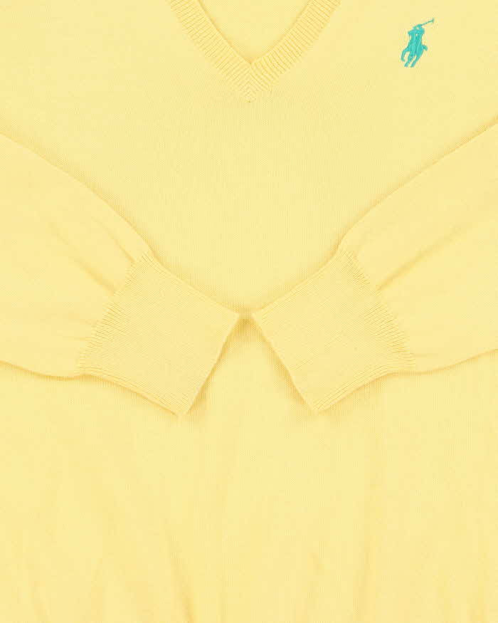 Vintage Y2K 00s Women's Ralph Lauren Pima Cotton V-Neck Knit Jumper - M