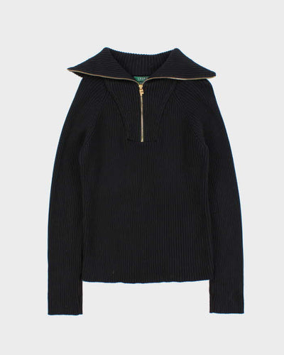 Vintage Ralph Lauren Ribbed Knit Quarter-zip Jumper - L