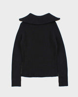 Vintage Ralph Lauren Ribbed Knit Quarter-zip Jumper - L