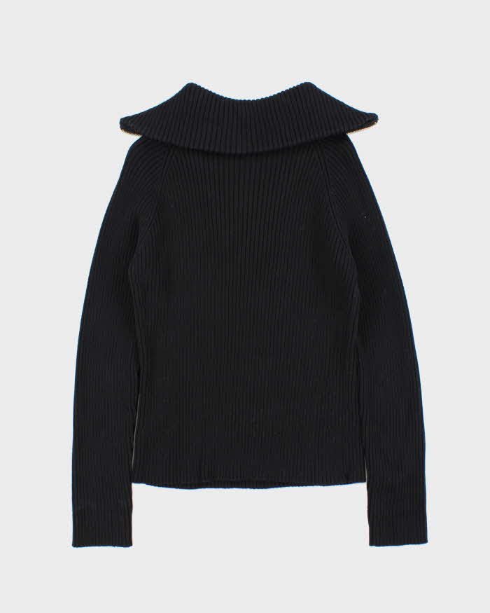 Vintage Ralph Lauren Ribbed Knit Quarter-zip Jumper - L