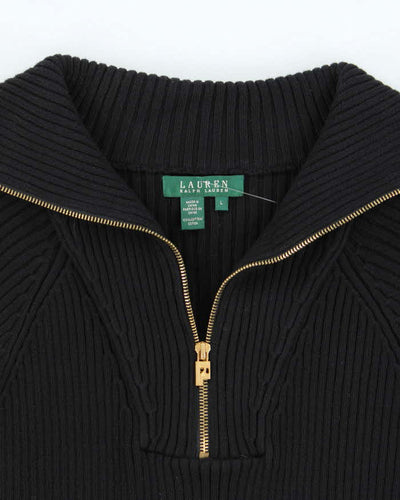 Vintage Ralph Lauren Ribbed Knit Quarter-zip Jumper - L