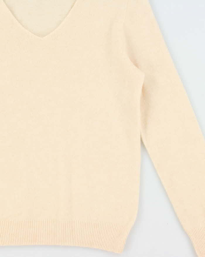 Vintage Wool &amp; Cashmere Blend V-neck Jumper - M