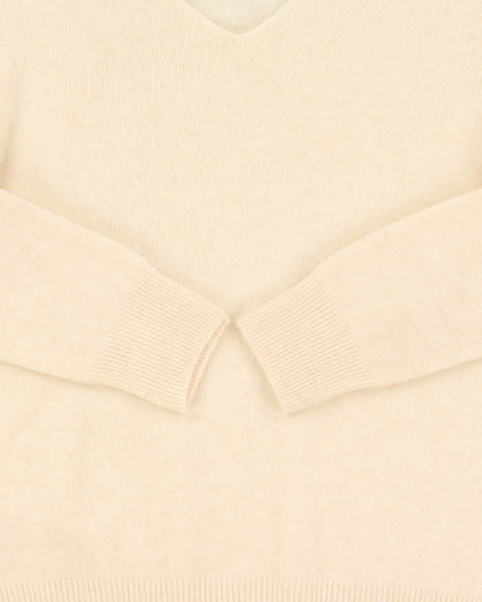 Vintage Wool &amp; Cashmere Blend V-neck Jumper - M