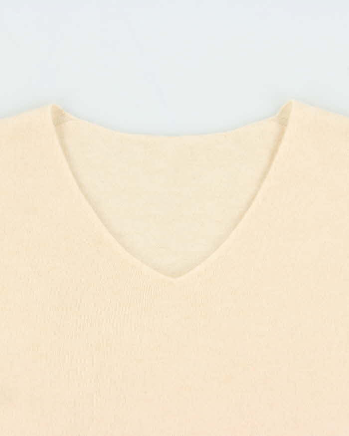 Vintage Wool &amp; Cashmere Blend V-neck Jumper - M