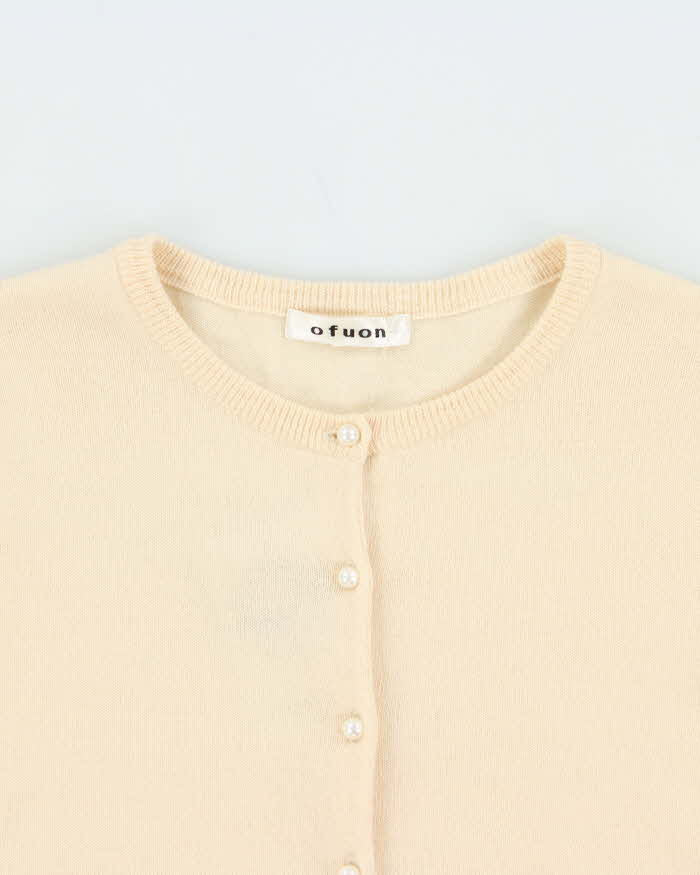 Vintage Ofuon Wool Pearl Button Cardigan - S