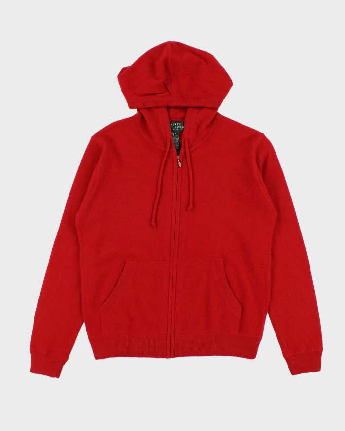 Vintage Ralph Lauren Cashmere, Angora &amp; Wool Blend Zip-up Hoodie - S