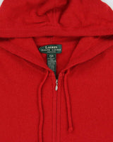 Vintage Ralph Lauren Cashmere, Angora &amp; Wool Blend Zip-up Hoodie - S