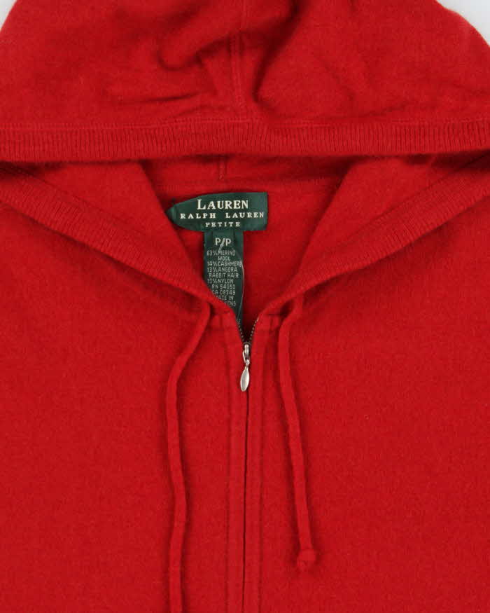 Vintage Ralph Lauren Cashmere, Angora &amp; Wool Blend Zip-up Hoodie - S
