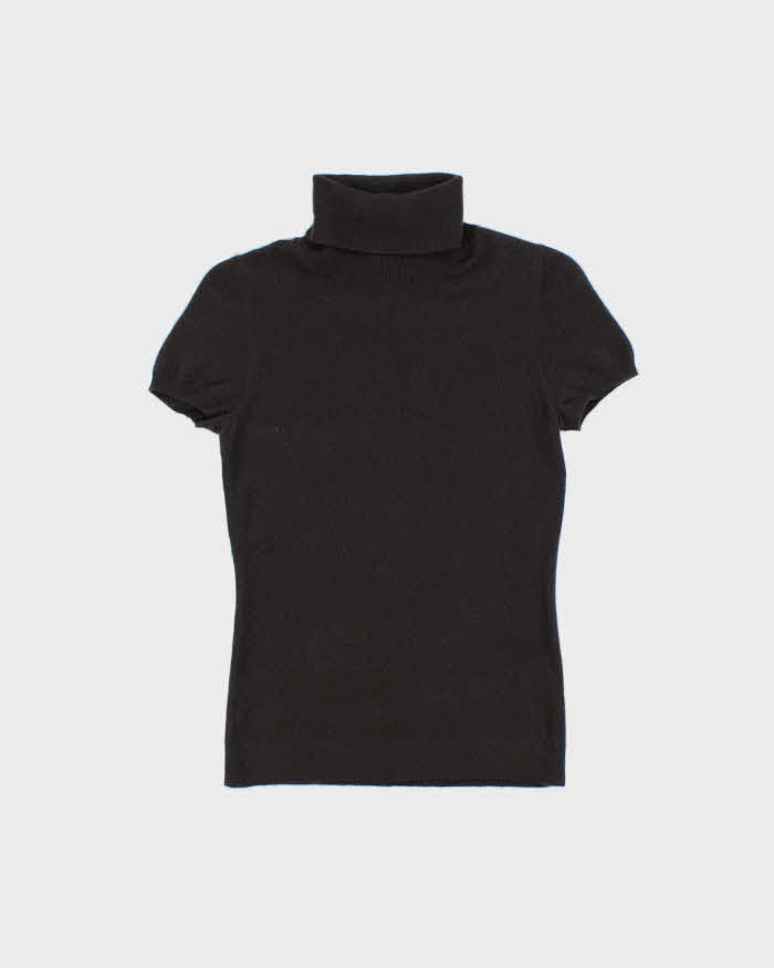 Vintage Holt Renfrew Cashmere Roll Neck Short Sleeve Jumper - XS