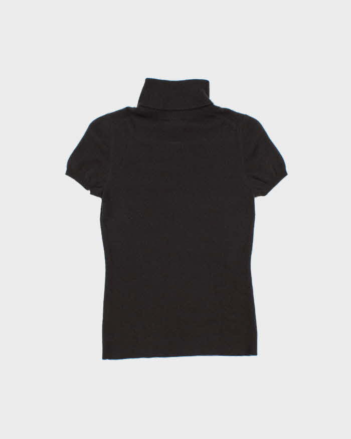 Vintage Holt Renfrew Cashmere Roll Neck Short Sleeve Jumper - XS
