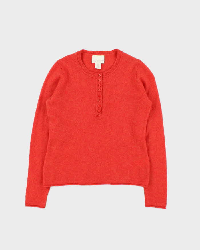 Vintage Cynthia Rowley Quarter-button Cashmere Jumper - M