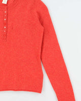 Vintage Cynthia Rowley Quarter-button Cashmere Jumper - M