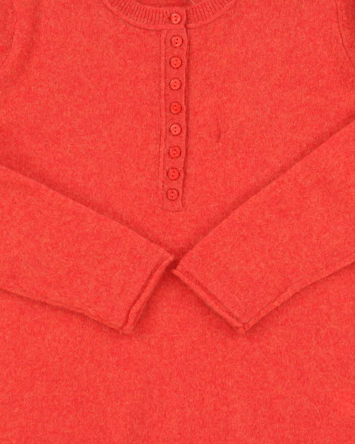 Vintage Cynthia Rowley Quarter-button Cashmere Jumper - M