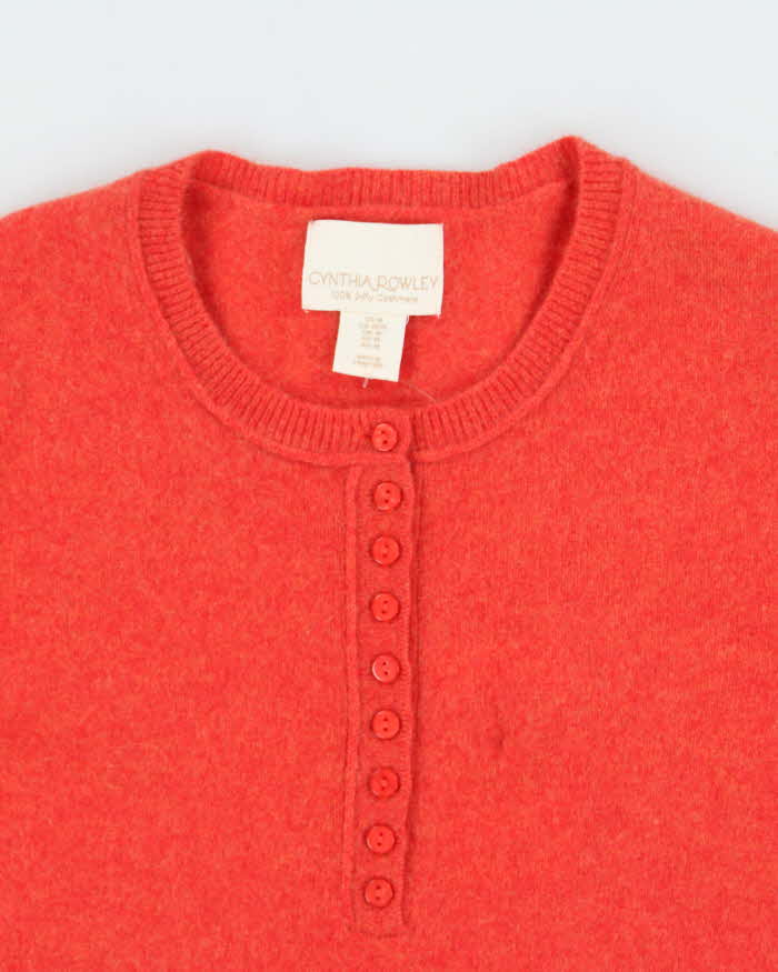 Vintage Cynthia Rowley Quarter-button Cashmere Jumper - M