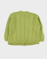 Vintage Boxy Handmade Wool Cardigan - L