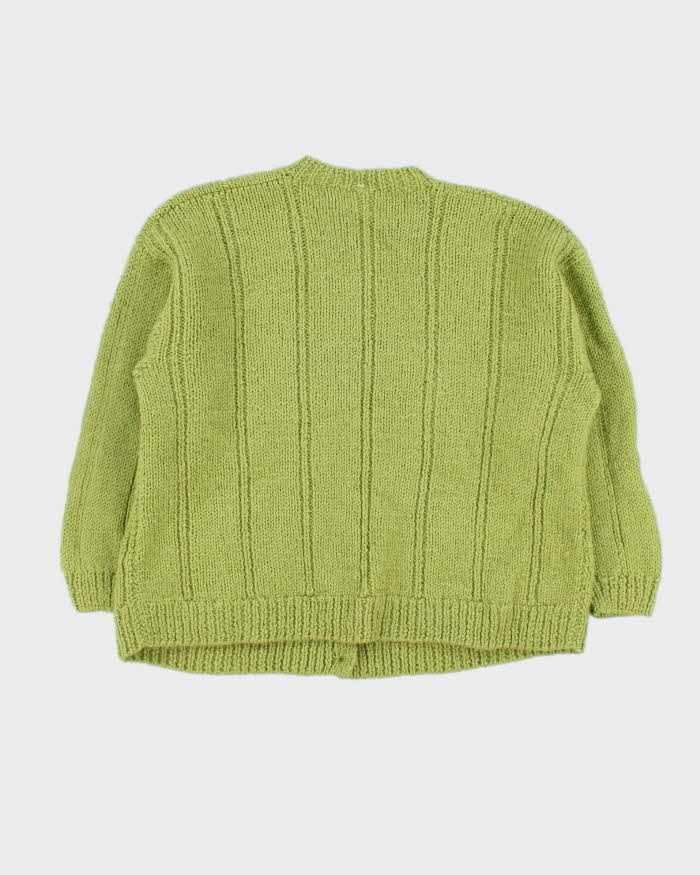 Vintage Boxy Handmade Wool Cardigan - L