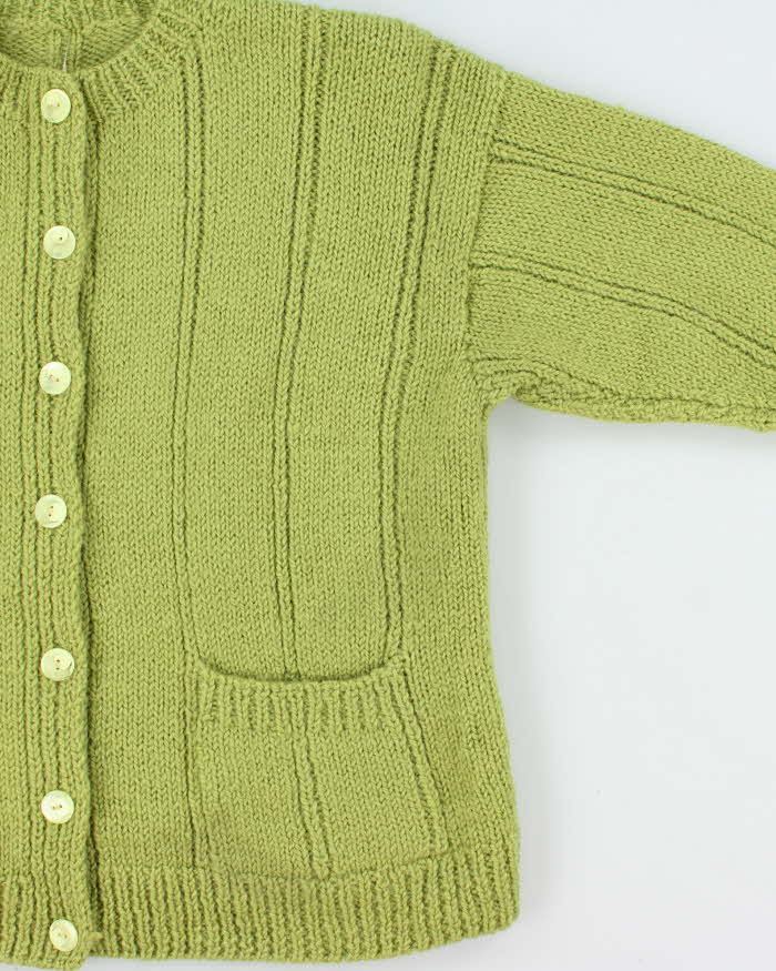 Vintage Boxy Handmade Wool Cardigan - L