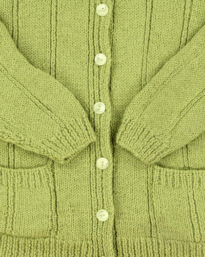 Vintage Boxy Handmade Wool Cardigan - L