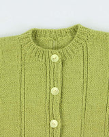 Vintage Boxy Handmade Wool Cardigan - L