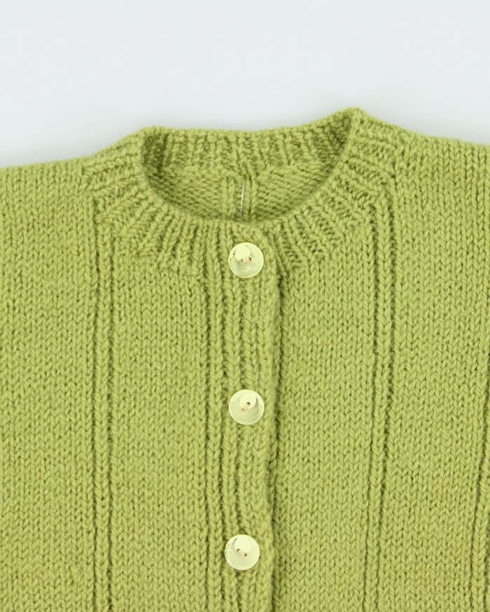 Vintage Boxy Handmade Wool Cardigan - L