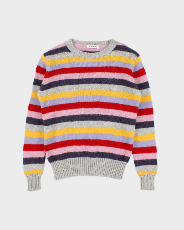 Vintage Clef De Sol Stripe Wool Jumper - M