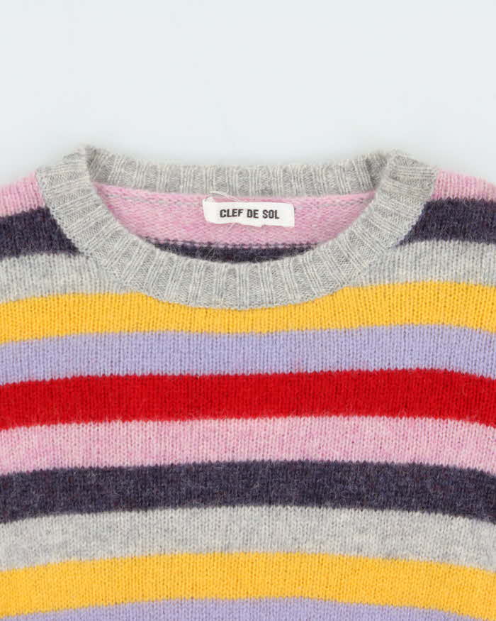 Vintage Clef De Sol Stripe Wool Jumper - M