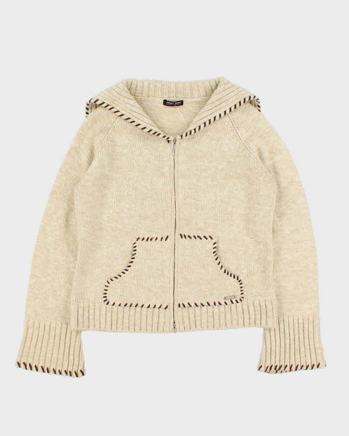 Vintage 00s Point Zero Double Zip Knit Jumper - L