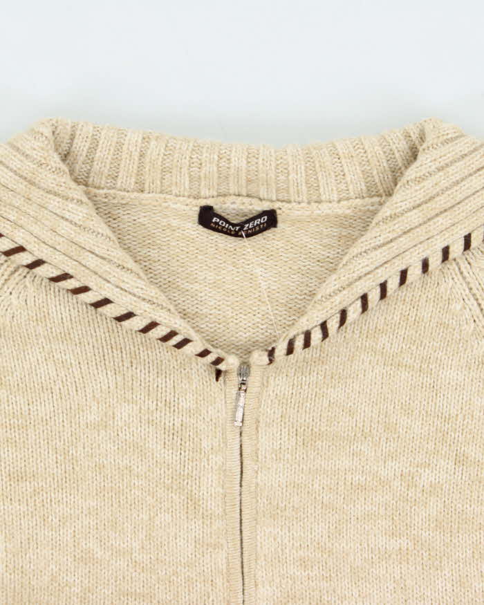 Vintage 00s Point Zero Double Zip Knit Jumper - L