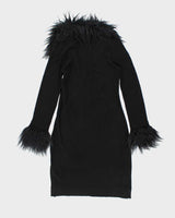 Vintage Y2k 00s Bebe Faux Fur Trim Long Cardigan - M
