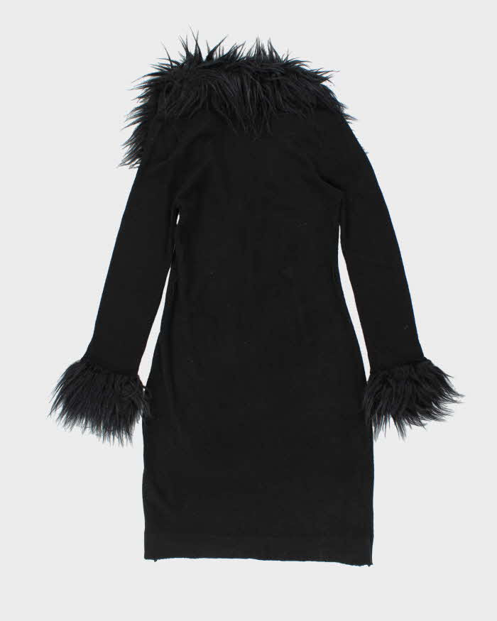 Vintage Y2k 00s Bebe Faux Fur Trim Long Cardigan - M