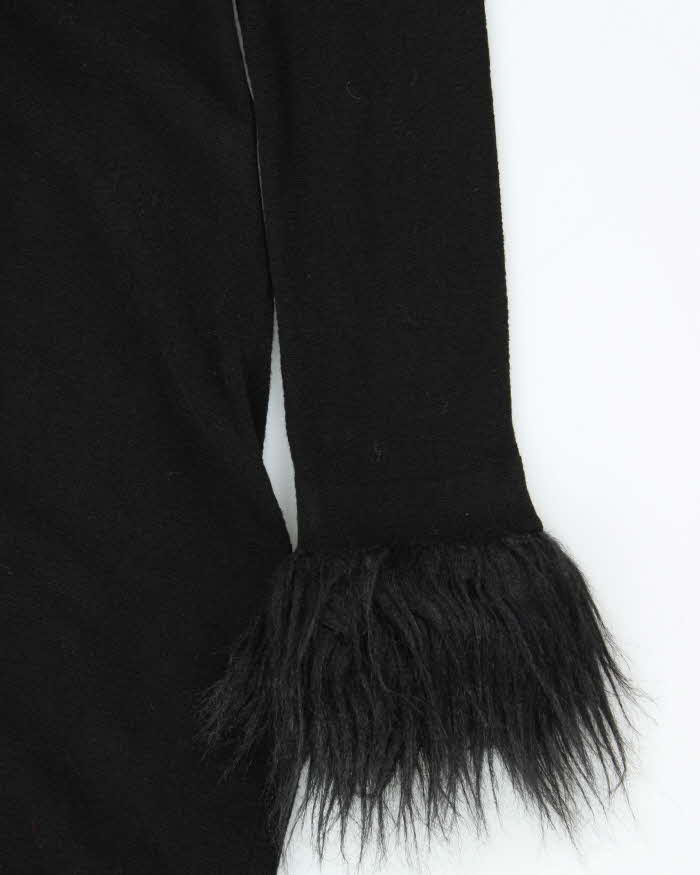 Vintage Y2k 00s Bebe Faux Fur Trim Long Cardigan - M