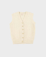 Vintage 1970s Women's Chunky Cable Hand Knit Sweater Vest - M