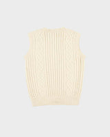 Vintage 1970s Women's Chunky Cable Hand Knit Sweater Vest - M