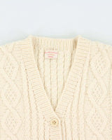 Vintage 1970s Women's Chunky Cable Hand Knit Sweater Vest - M