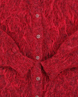 Vintage 1990s Women's Mohair Wool Blend Cherry Pink Cardigan - M