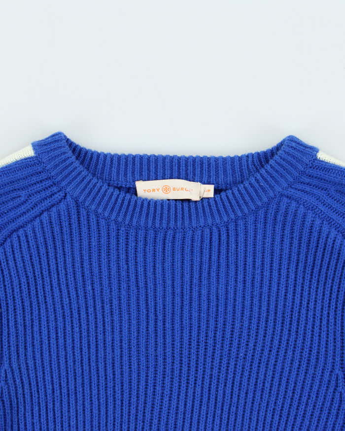 Vintage Women's Tory Burch Soft Wool Ribbed Knit Crewneck Jumper - S