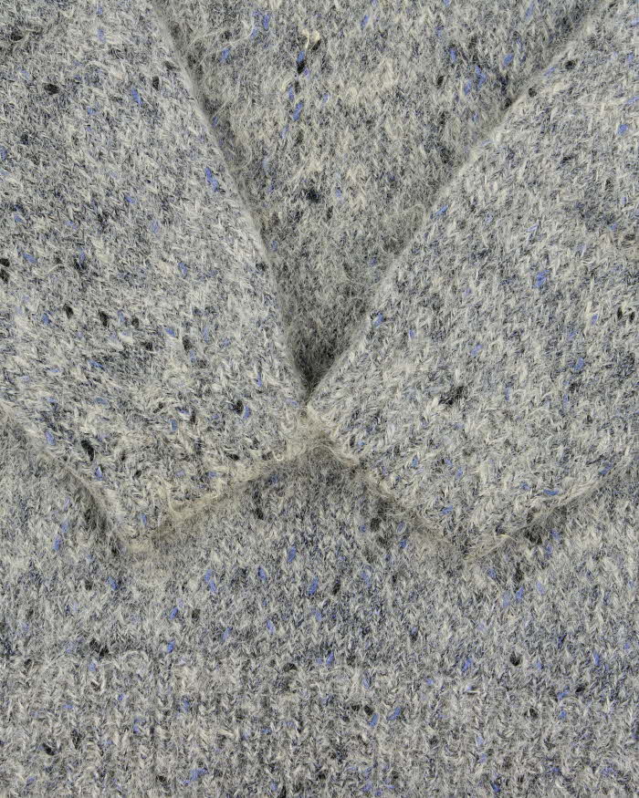 Vintage 1990s Women's Speckled Mohair Wool Chunky V-Neck Knit Jumper - M