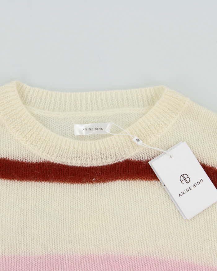 DSWT Annie Bing Mohair Merino Wool Blend Striped Lydia Knit Jumper - S