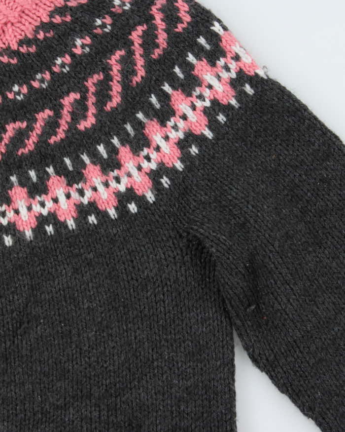 Vintage 1990s Women's Hand Knit By Georgia Cranston Chunky Wool Jumper - M