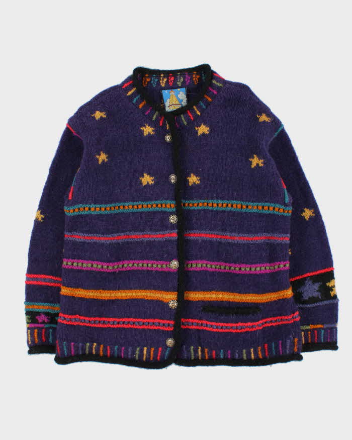 Vintage Newari Nepal Wool Icelandic Style Chunky Cardigan - S/M